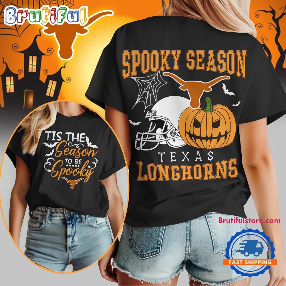 Texas Longhorns 2025 NCAA Halloween Spooky Season Vintage T Shirt