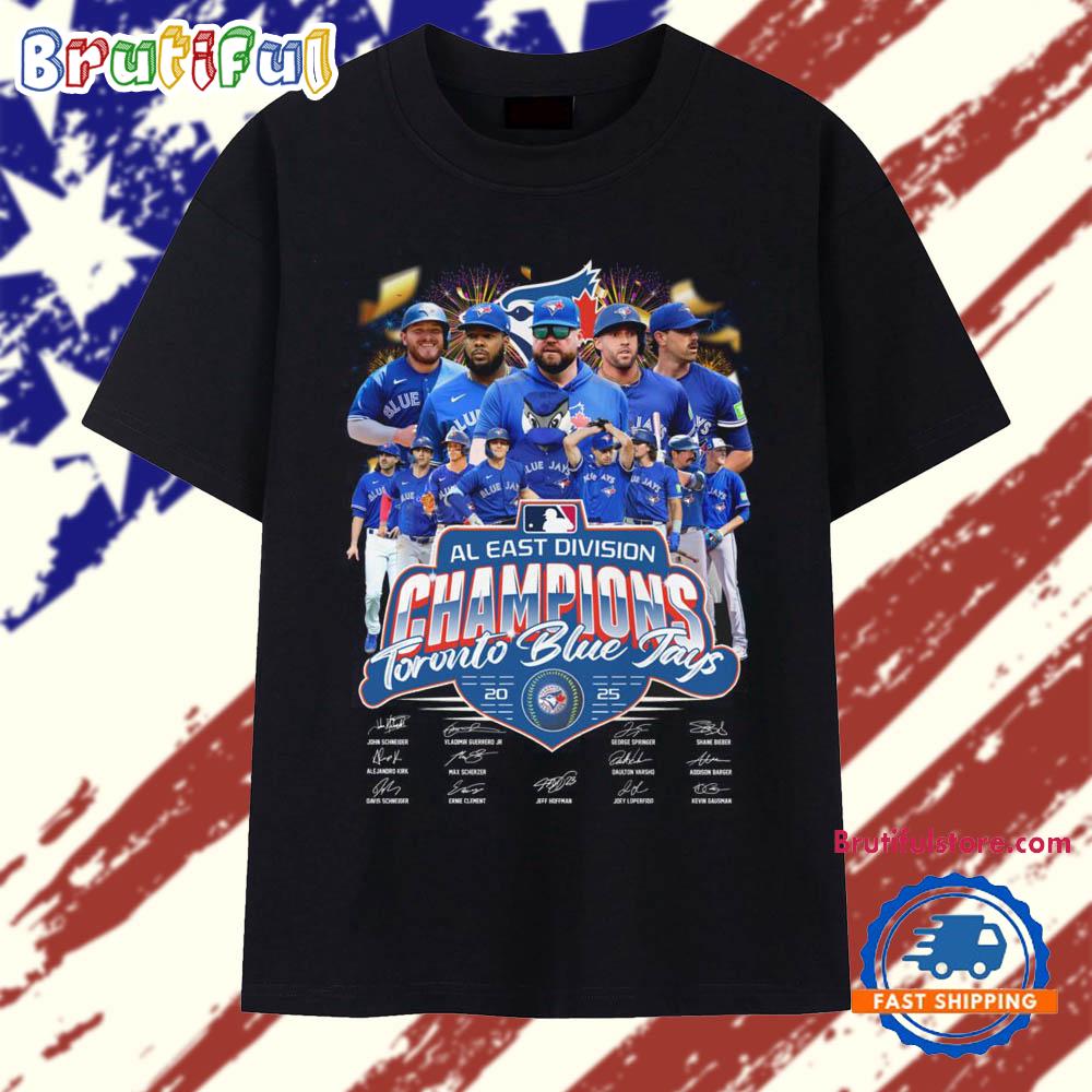 Toronto Blue Jays 2025 AL East Division Champion Team Graphic Design T Shirt
