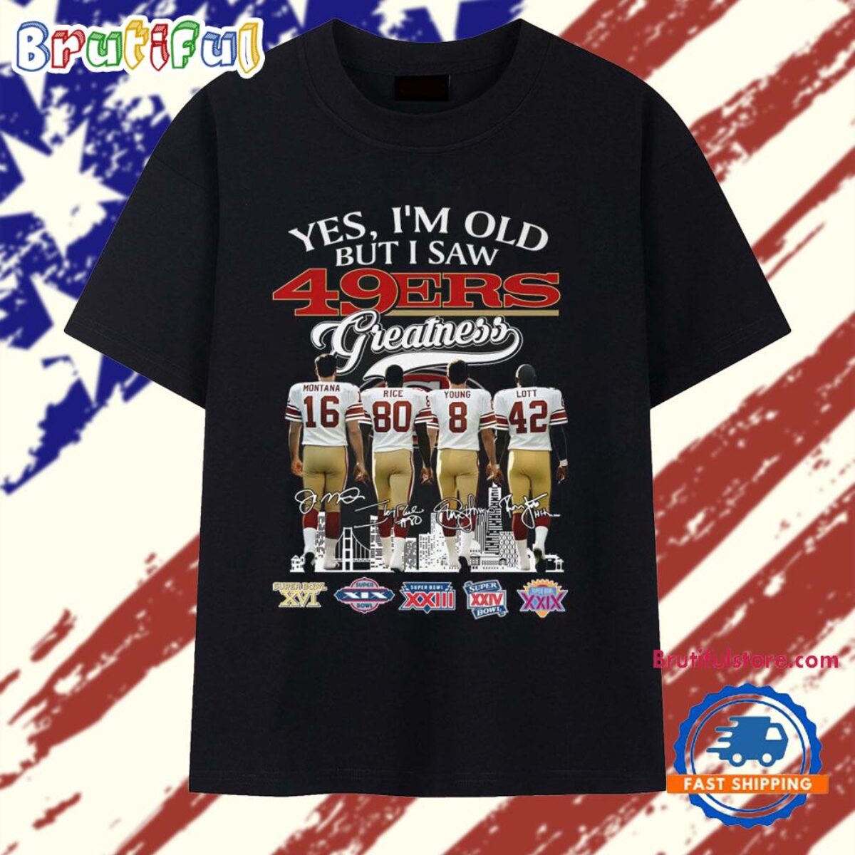 TFW49 Forty Niners シャツ 2025年 Yes I'm Old But I Saw 49ers Greatness 2025 T Shirt