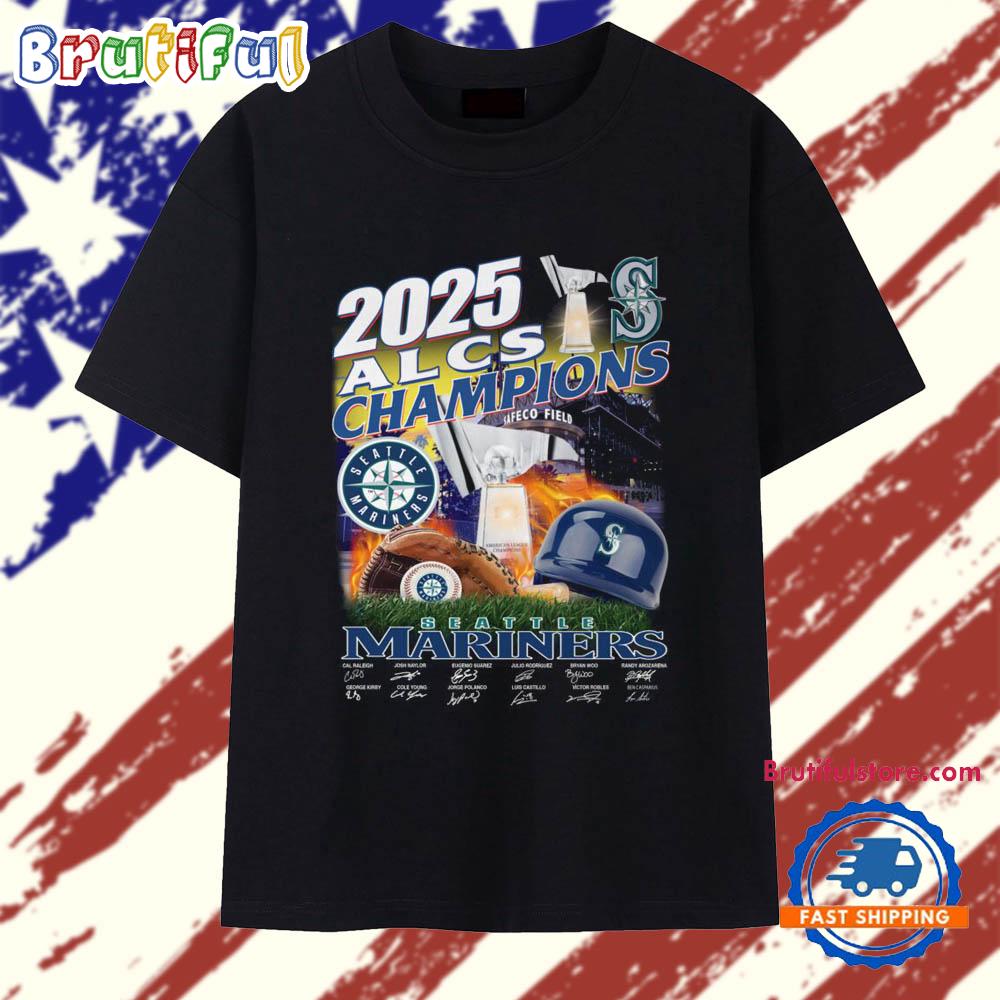 2025 ALCS Champions Seattle Mariners Signature Vintage T Shirt