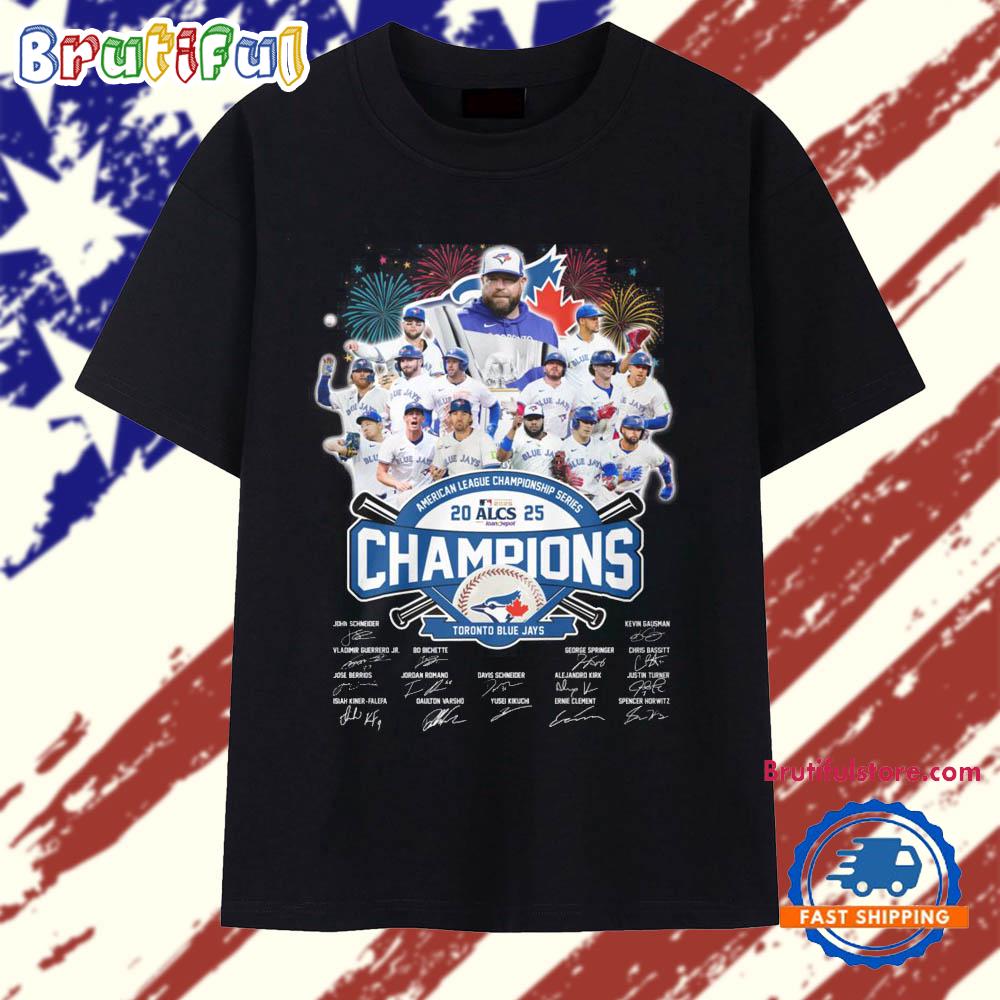 2025 ALCS Toronto Blue Jays Team Player Signature New Design T Shirt