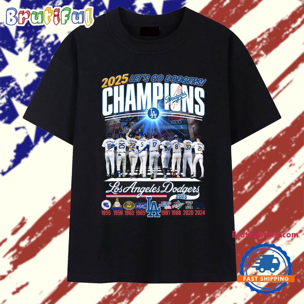 2025 Let’s Go Los Angeles Dodgers Champions Winner Team Player Vintage T Shirt
