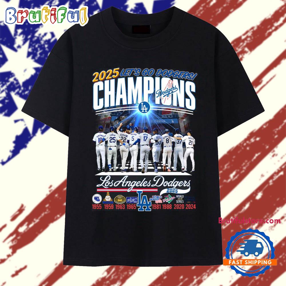 2025 Let's Go Los Angeles Dodgers Vintage T Shirt