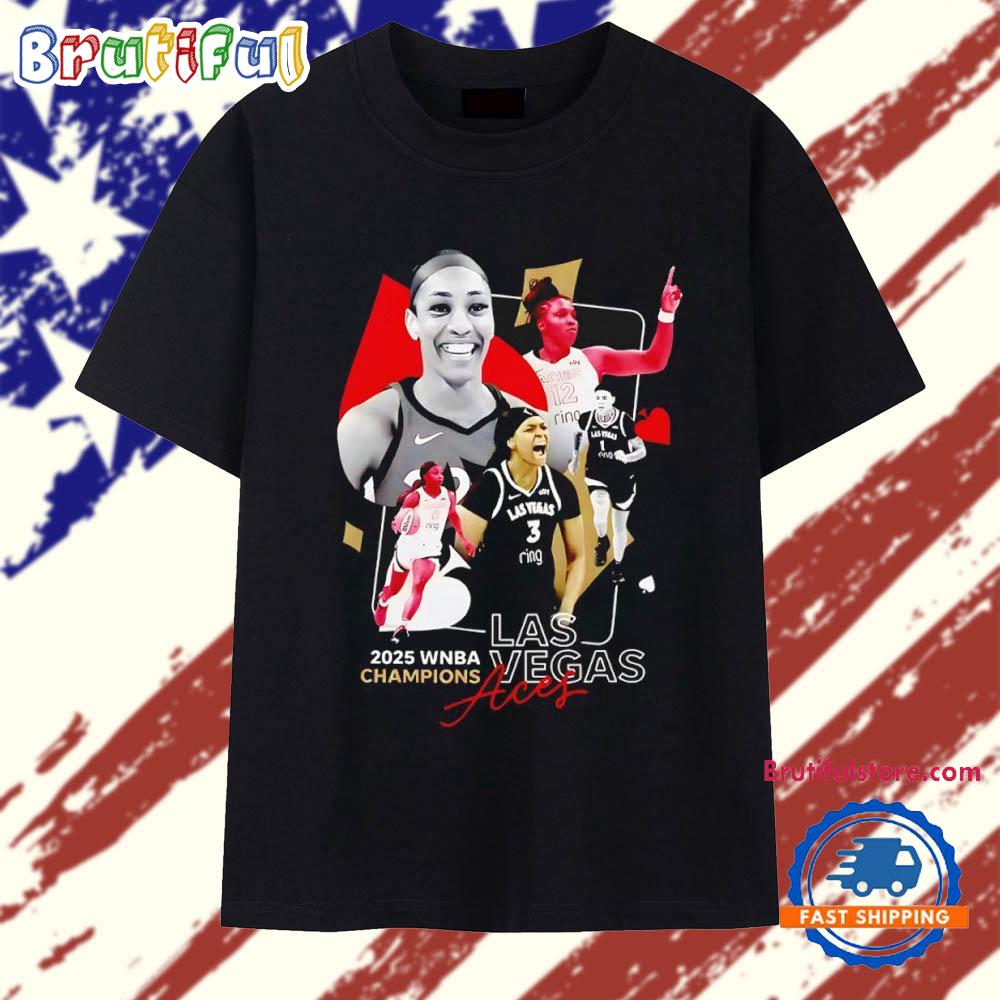 A’ja Wilson Las Vegas Aces 2025 WNBA Champions T Shirt