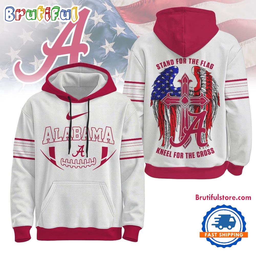 Alabama Crimson Tide 2025 NCAA Stand For The Flag Kneel For the Cross Hoodie