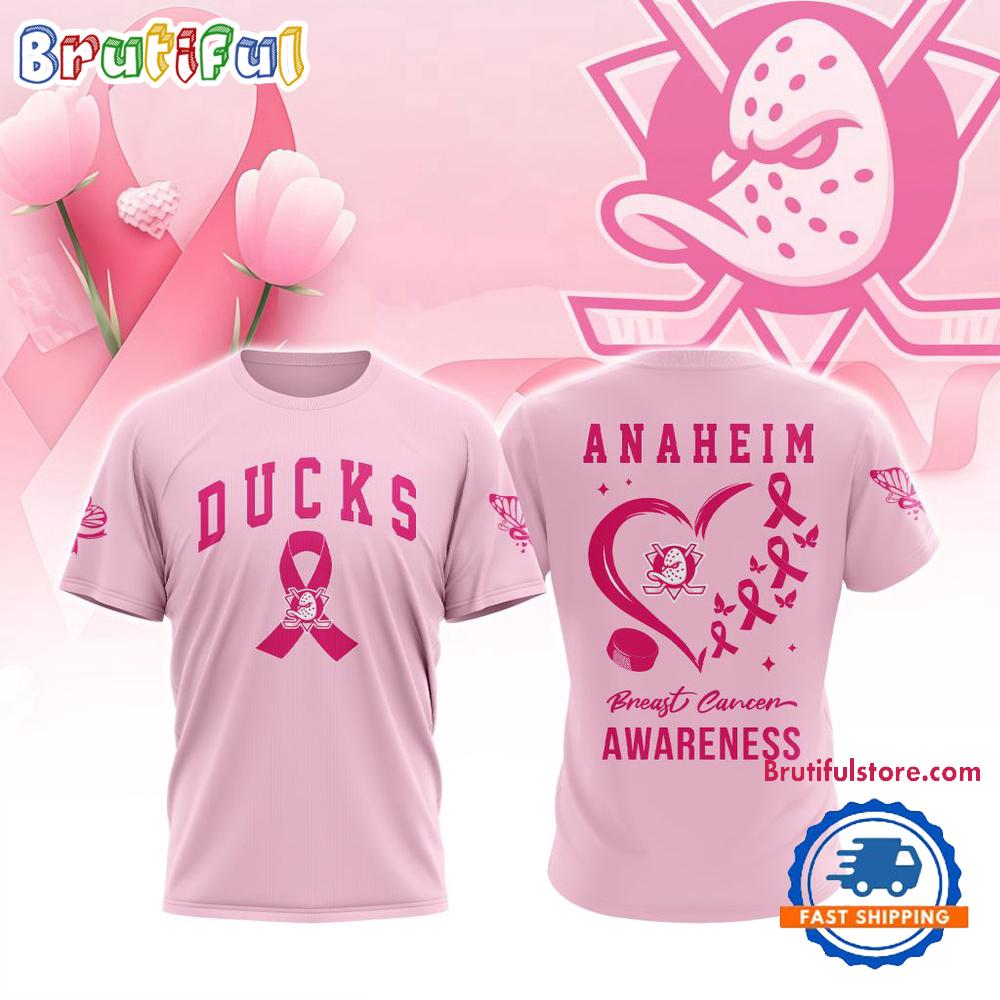 Anaheim Ducks 2025 NHL Pink Breast Cancer Awareness All Over Print Shirt