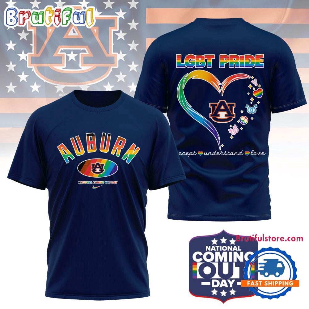 Auburn Tigers 2025 NCAA National Coming Out Day LGBT Pride Unisex 3D Shirt