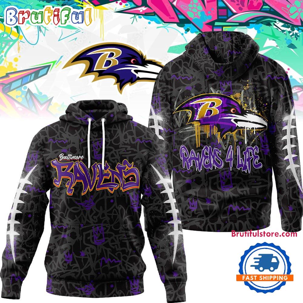 Baltimore Ravens NFL Special Graffiti My Team 4 Life All Over Print Hoodie Shirt