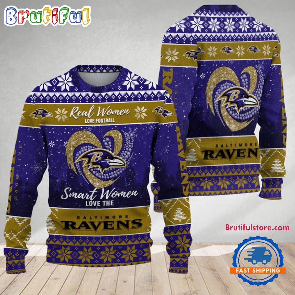 Baltimore Ravens Real Women Love Football Ugly Christmas Sweater