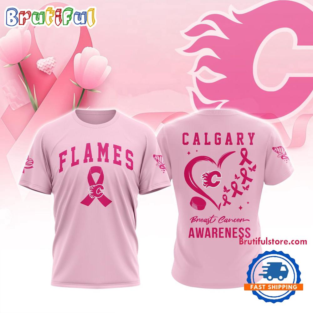 Calgary Flames 2025 NHL Pink Breast Cancer Awareness All Over Print Shirt