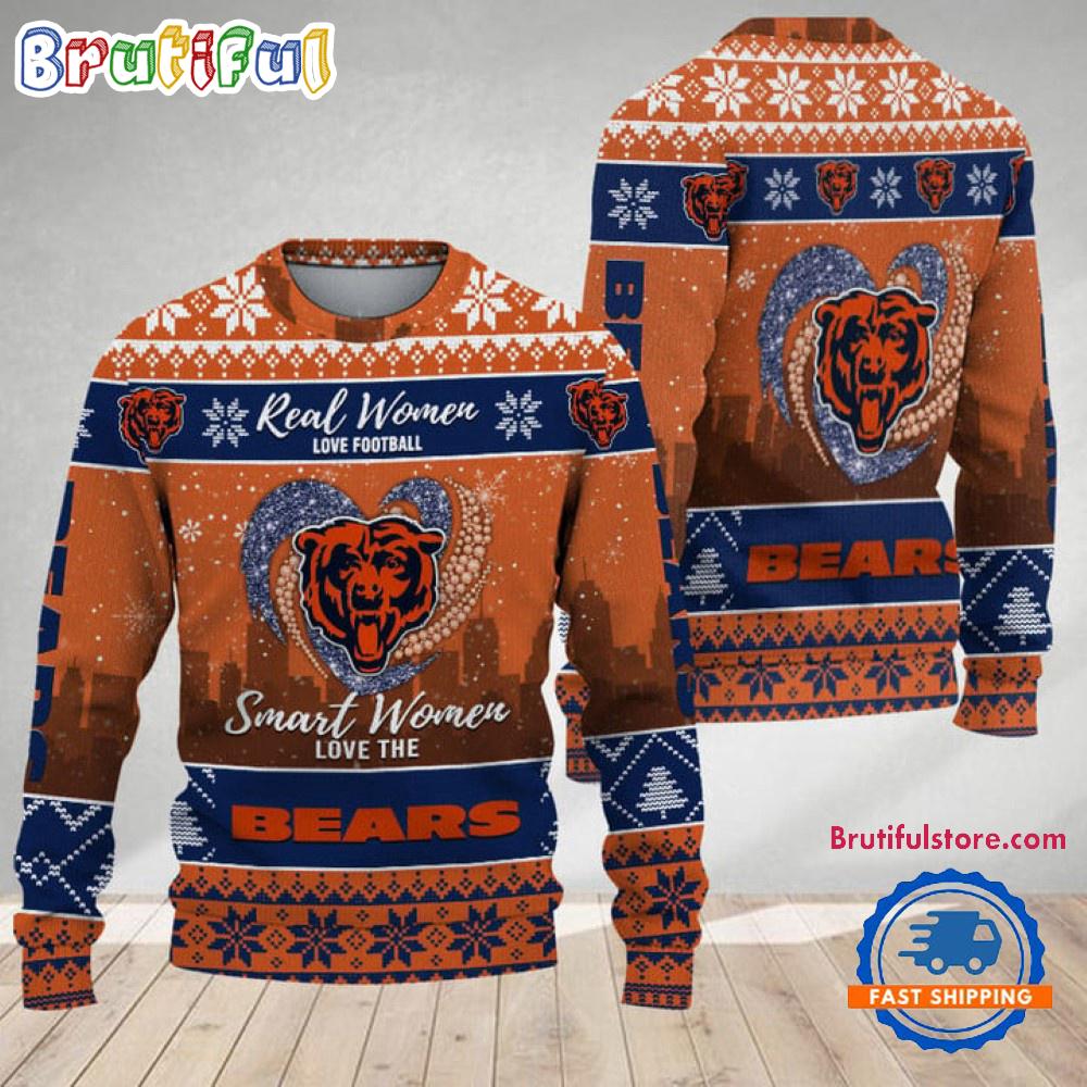 Chicago Bears Real Women Love Football Ugly Christmas Sweater