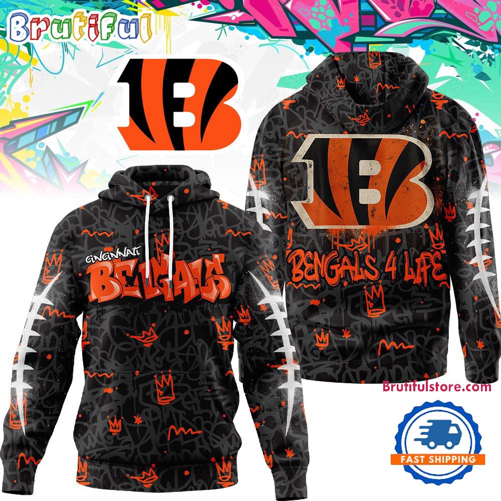 Cincinnati Bengals NFL Special Graffiti My Team 4 Life All Over Print Hoodie Shirt