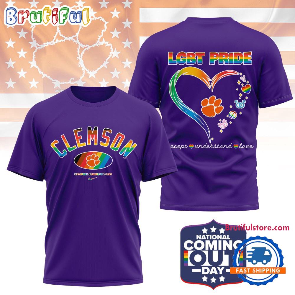 Clemson Tigers 2025 NCAA National Coming Out Day LGBT Pride Unisex 3D Shirt