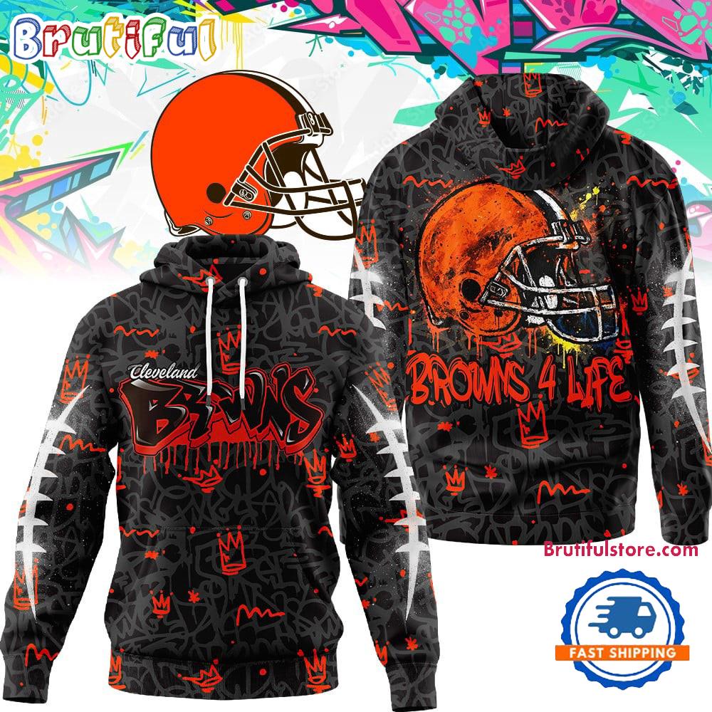 Cleveland Browns NFL Special Graffiti My Team 4 Life All Over Print Hoodie Shirt