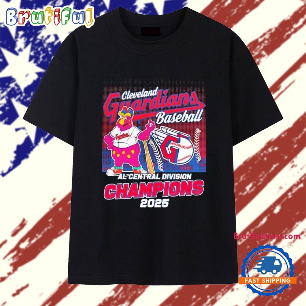 Cleveland Guardians Al Central Division Champions 2025 Mascot T Shirt