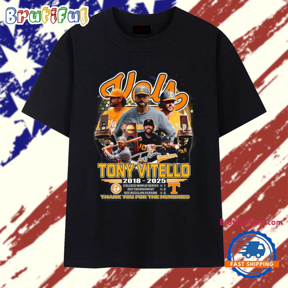Coach Tony Vitello Tennessee Vols 2018-2025 T Shirt
