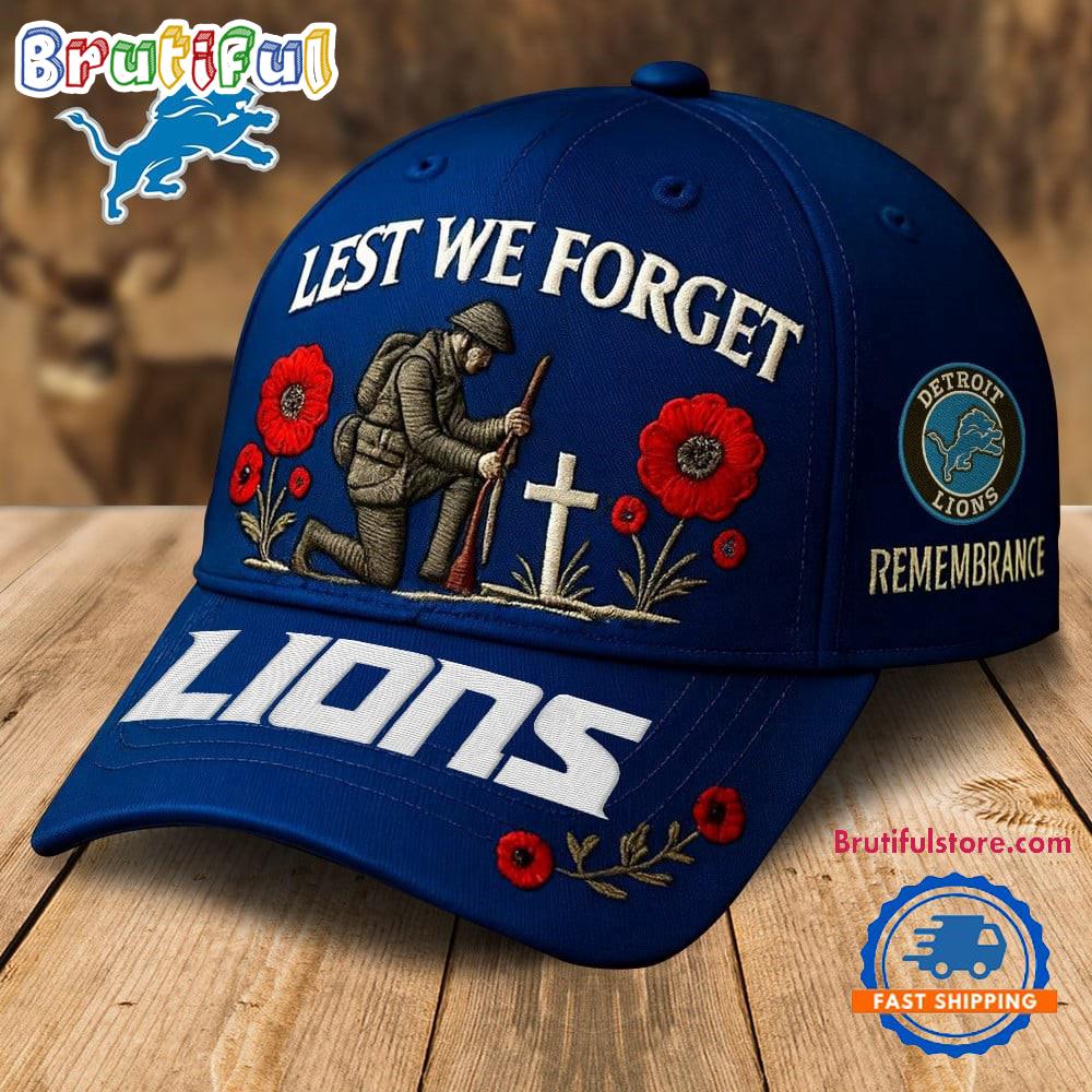 Detroit Lions 2025 NFL Lest We Forget Remembrance Classic Cap