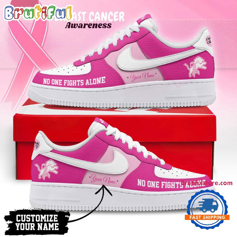 Detroit Lions Breast Cancer Awareness October Air Force 1 Shoes Sneaker
