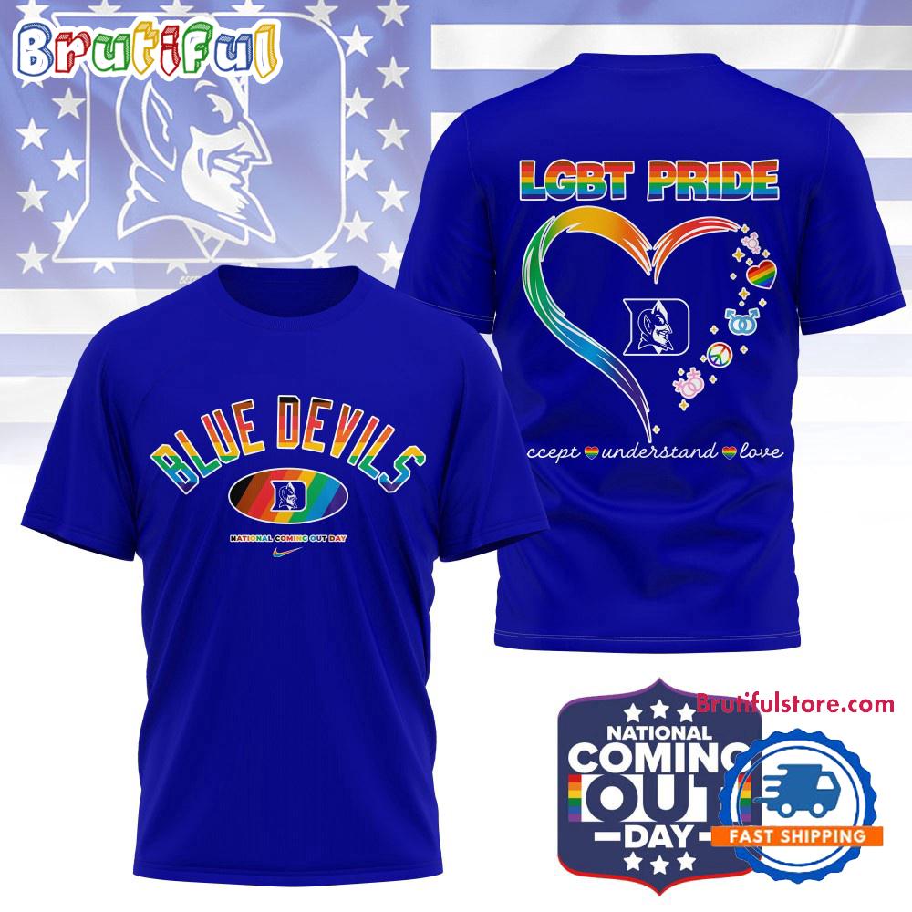 Duke Blue Devils 2025 NCAA National Coming Out Day LGBT Pride Unisex 3D Shirt