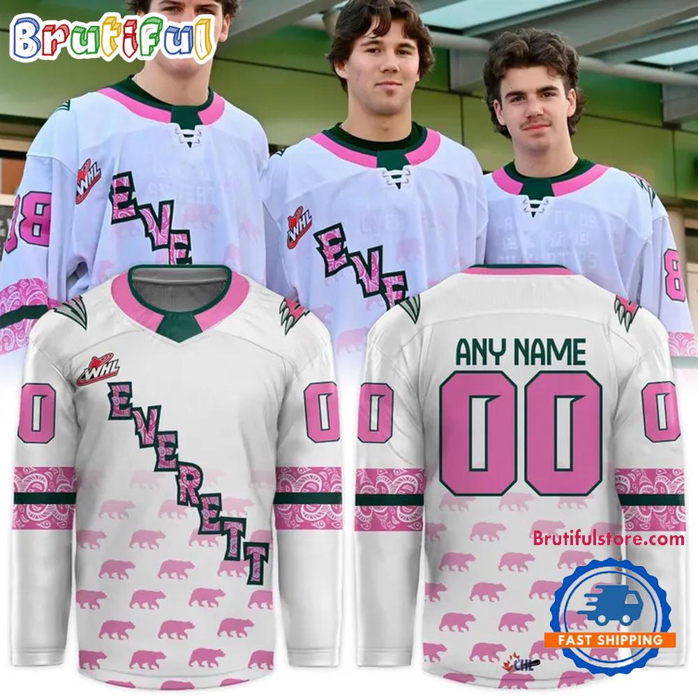Everett Silvertips Cancer Specialty 2025 Hockey Jersey