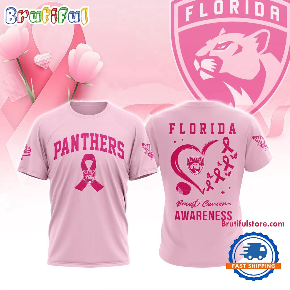 Florida Panthers 2025 NHL Pink Breast Cancer Awareness All Over Print Shirt