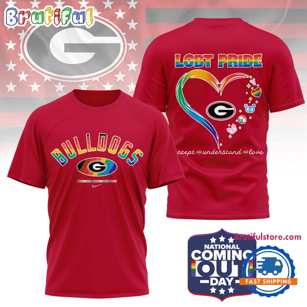 Georgia Bulldogs 2025 NCAA National Coming Out Day LGBT Pride Unisex 3D Shirt