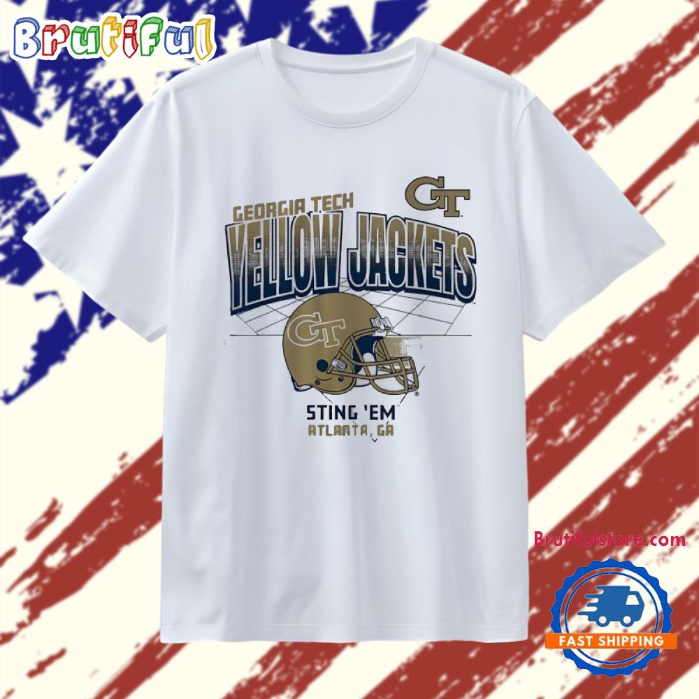 Georgia Tech Yellow Jackets Football Sting ‘Em Atlanta GA helmet Grid T Shirt