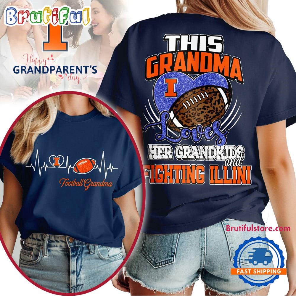 Illinois Fighting Illini 2025 NCAA Grandparents' Day Unisex 3D Shirt