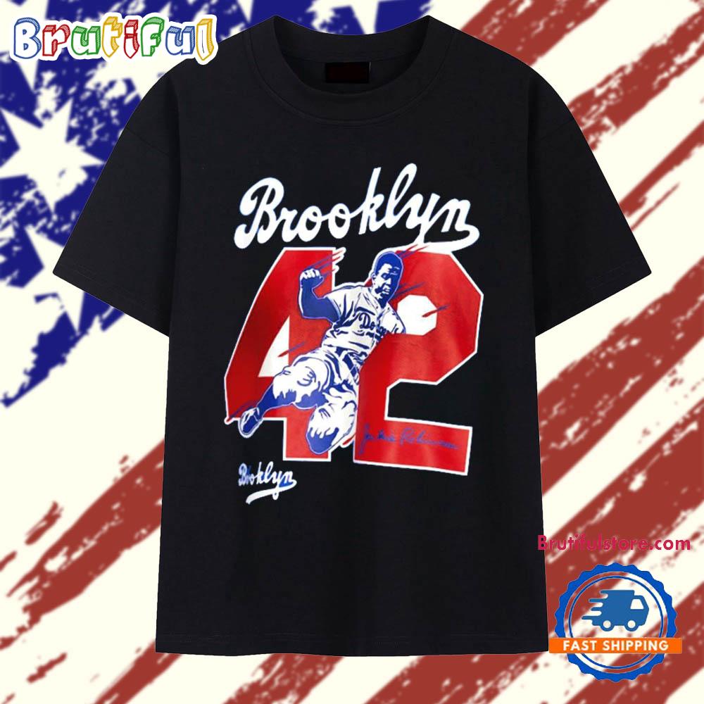 Jackie Robinson Dodgers Legends Collection Vintage Logo T Shirt