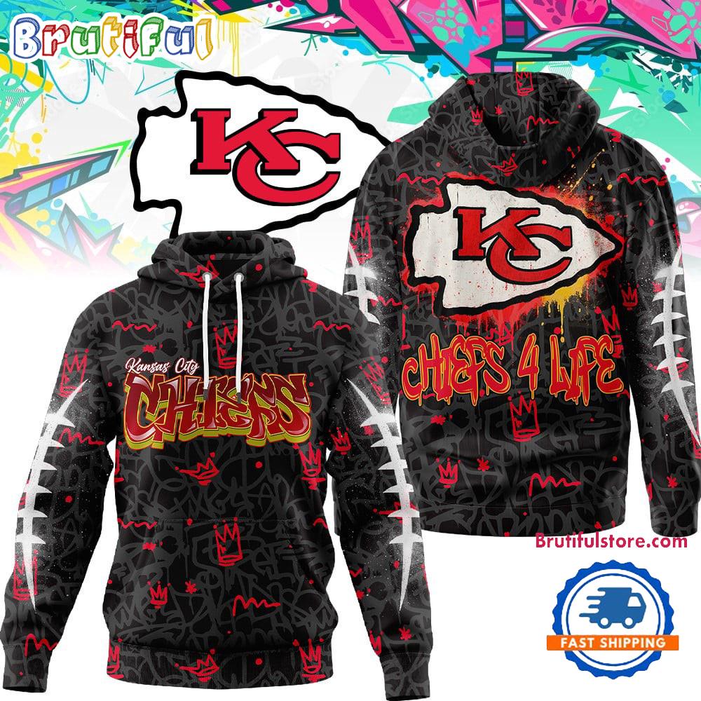 Kansas City Chiefs NFL Special Graffiti My Team 4 Life All Over Print Hoodie Shirt