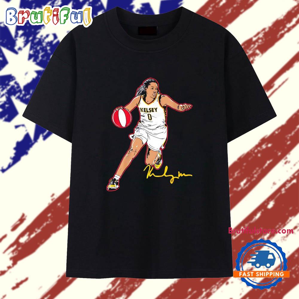 Kelsey Mitchell Indiana Fever Superstar Pose Signature T Shirt