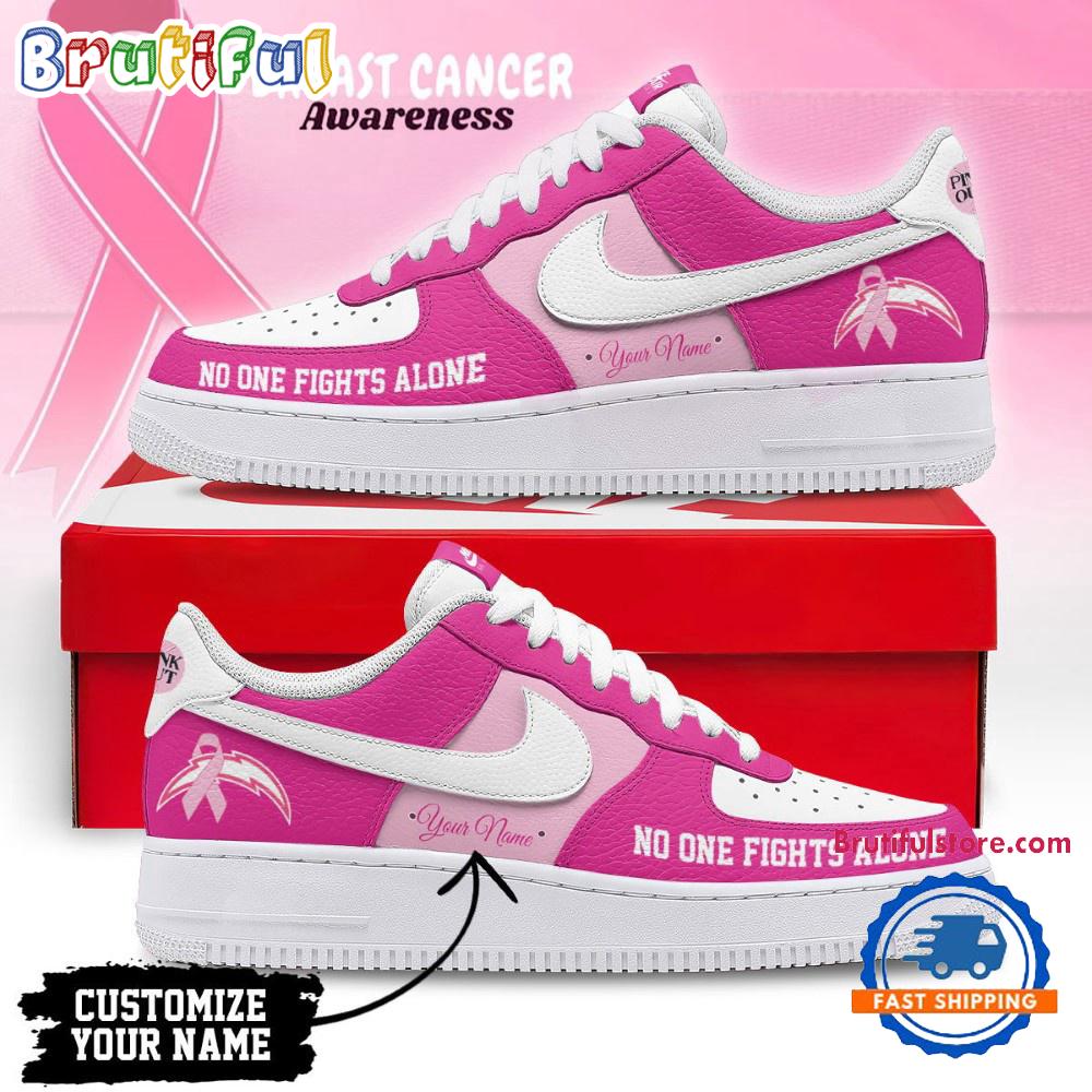 Los Angeles Chargers Breast Cancer Awareness October Air Force 1 Shoes Sneaker