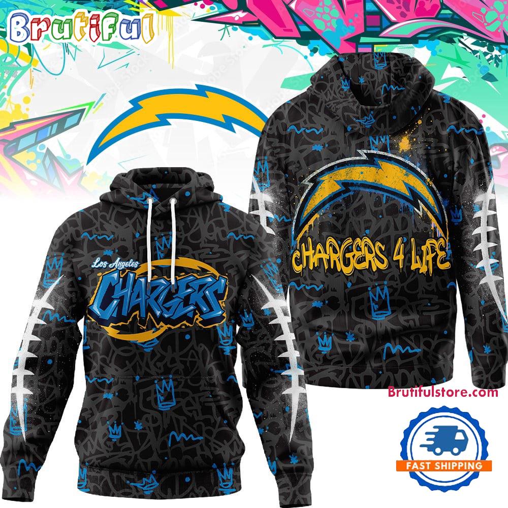 Los Angeles Chargers NFL Special Graffiti My Team 4 Life All Over Print Hoodie Shirt