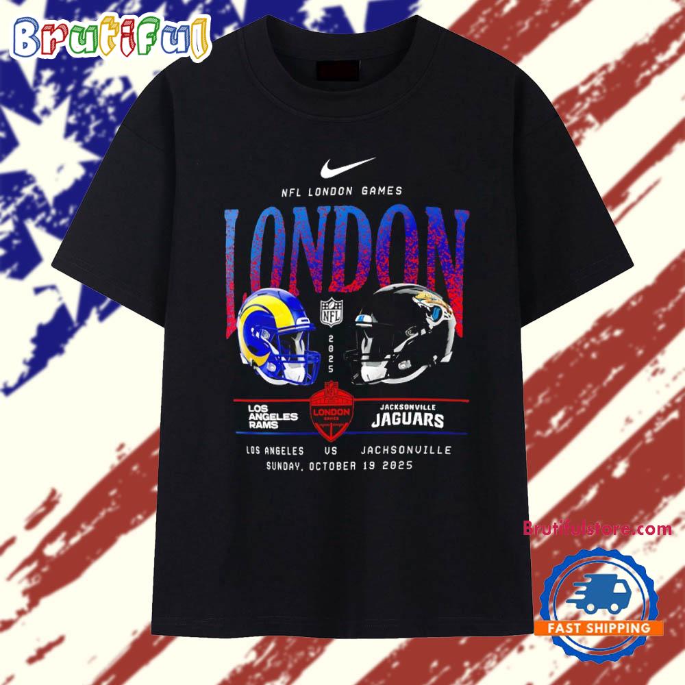 Los Angeles Rams vs. Jacksonville Jaguars International Games London 2025 helmet Logo T Shirt