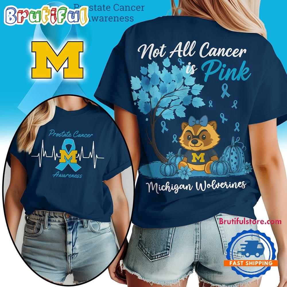 Michigan Wolverines 2025 NCAA Prostate Cancer Awareness Unisex 3D Shirt