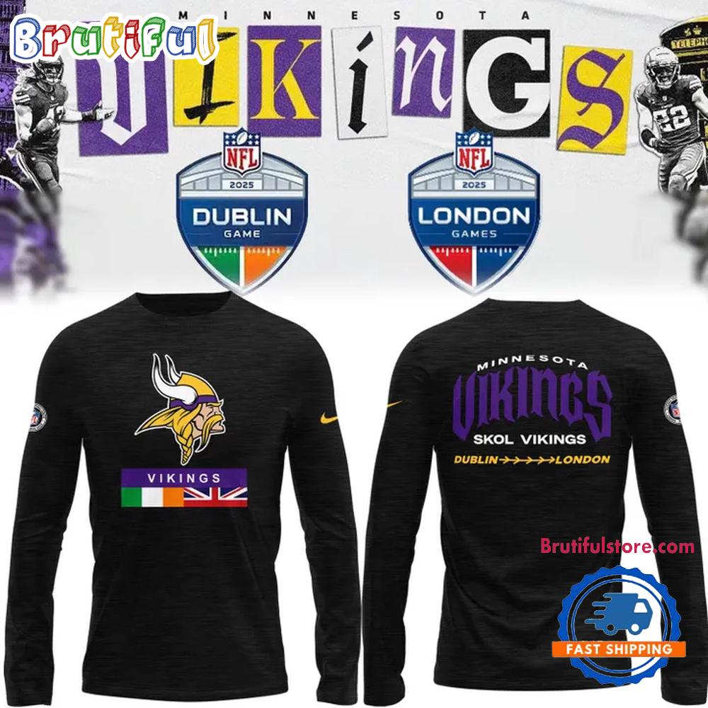 Minnesota Vikings 2025 Dublin and London Vikings Long Sleeve Shirt