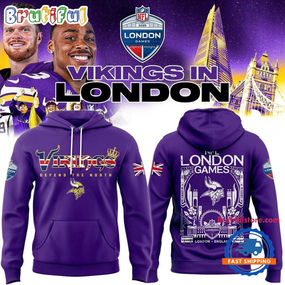 Minnesota Vikings 2025 NFL London Game Hoodie Shirt