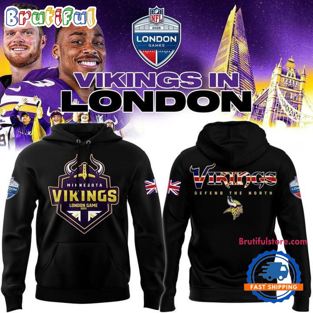 Minnesota Vikings 2025 NFL London Game New Design Hoodie