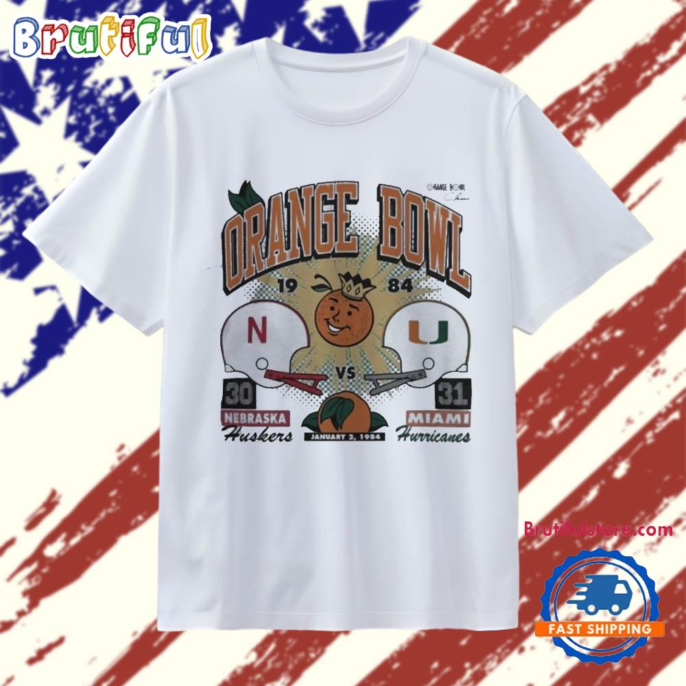 Nebraska Vs Miami 1984 Orange Bowl Ncaa Football Matchup T Shirt