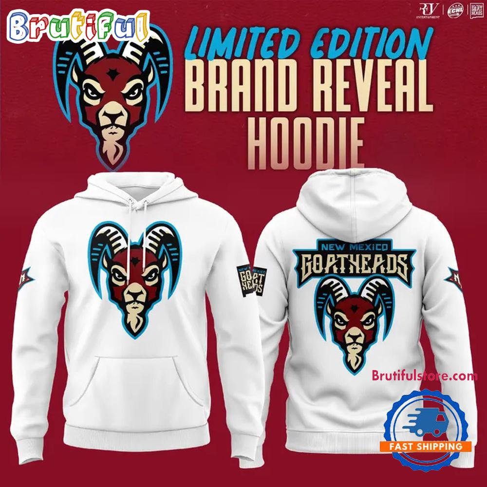 New Mexico Goatheads Brand Reveal 2025 Limited Edition White Hoodie Shirt