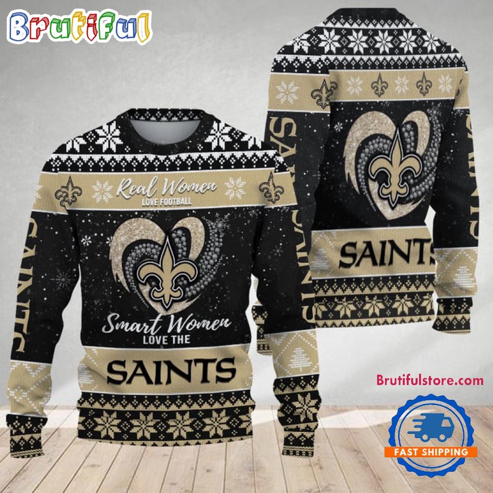 New Orleans Saints Real Women Love Football Ugly Christmas Sweater