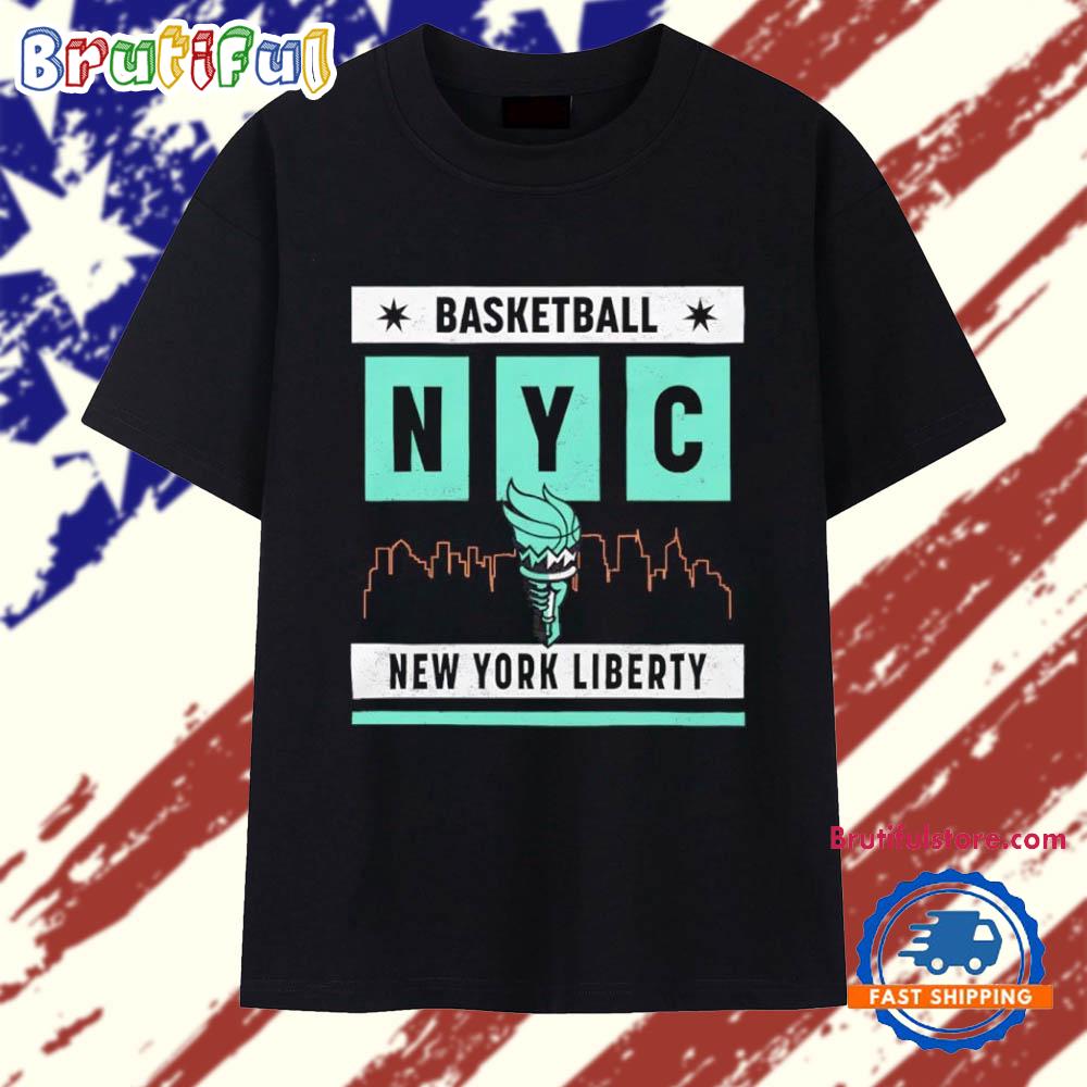 New York Liberty Basketball Skyline T Shirt
