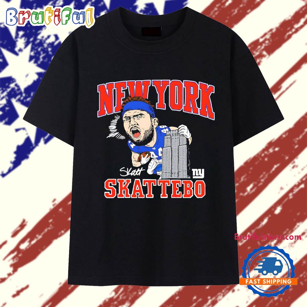 NFL Cam Skattebo New York Giants Football Caricature T Shirt