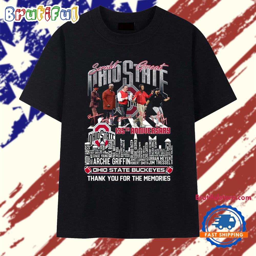 Ohio State Buckeyes 135 Anniversary Thank You For The Memorire 2025 Vintage T Shirt