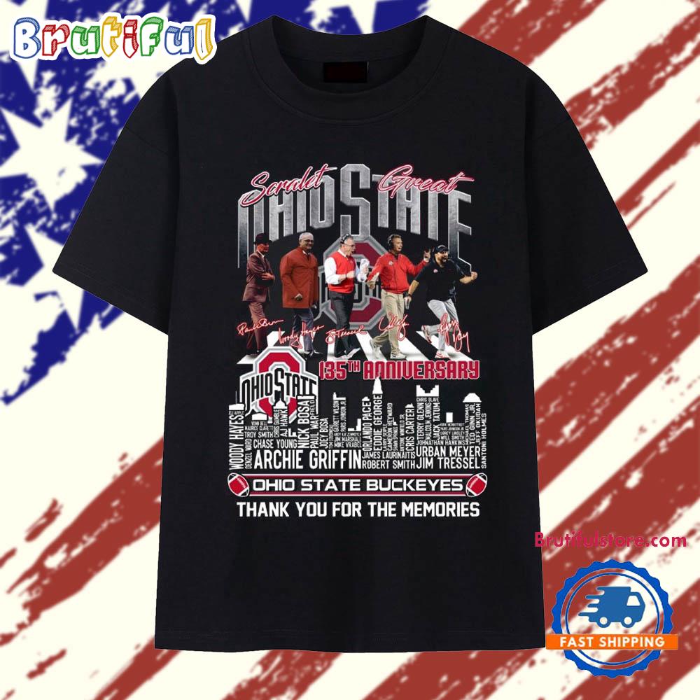Ohio State Buckeyes 135th Anniversary Thank You For The Memories 2025 Vintage T Shirt