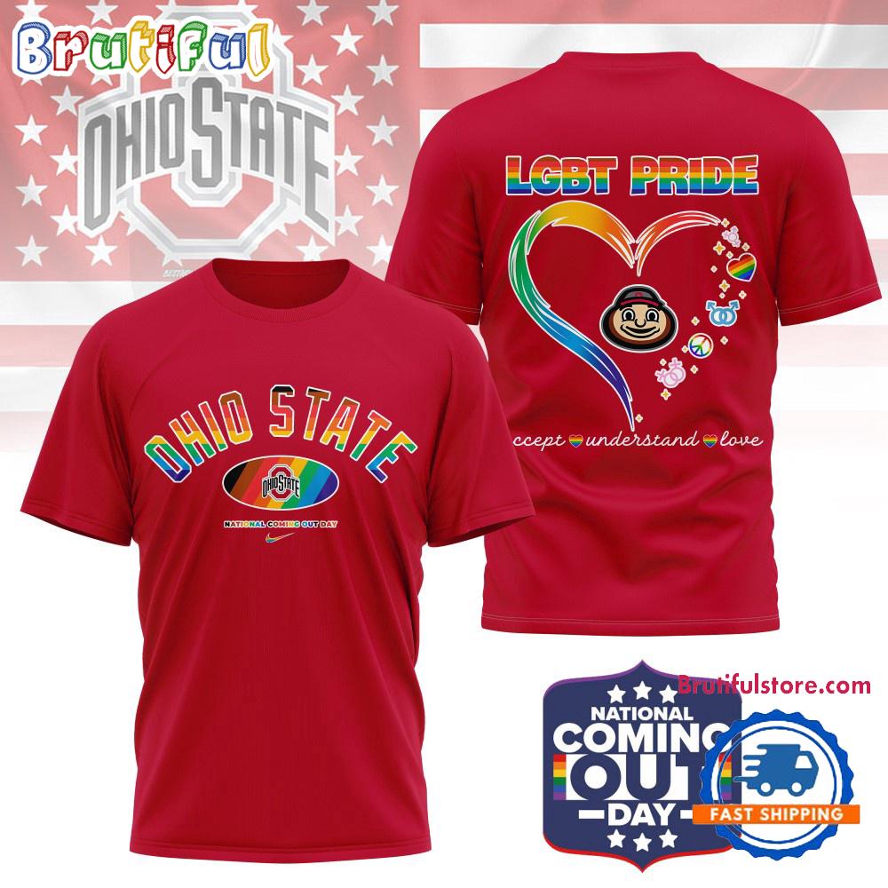 Ohio State Buckeyes 2025 NCAA National Coming Out Day LGBT Pride Unisex 3D Shirt
