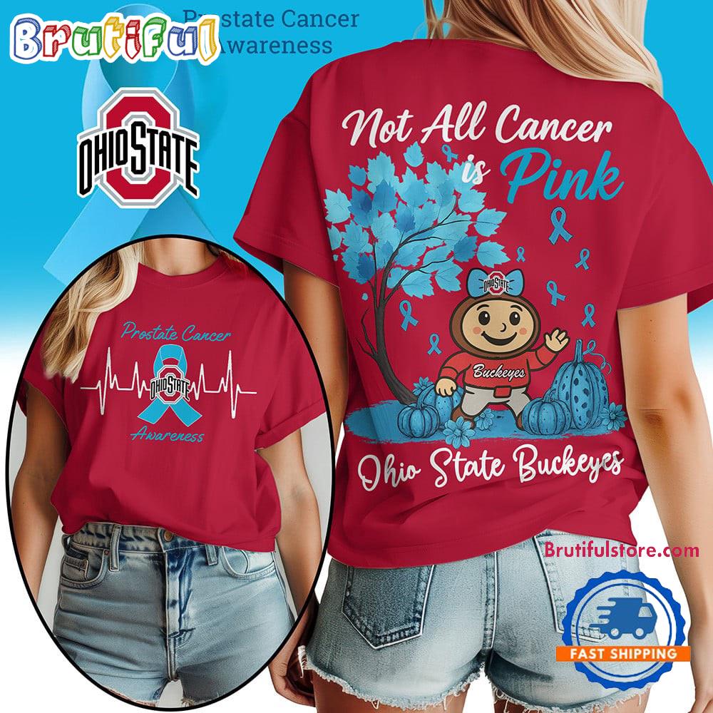 Ohio State Buckeyes 2025 NCAA Prostate Cancer Awareness Unisex 3D Shirt