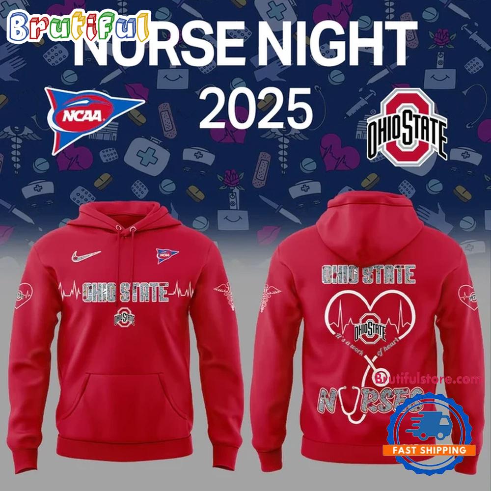 Ohio State Buckeyes Football NURSES NIGHT 2025 3D Hoodie