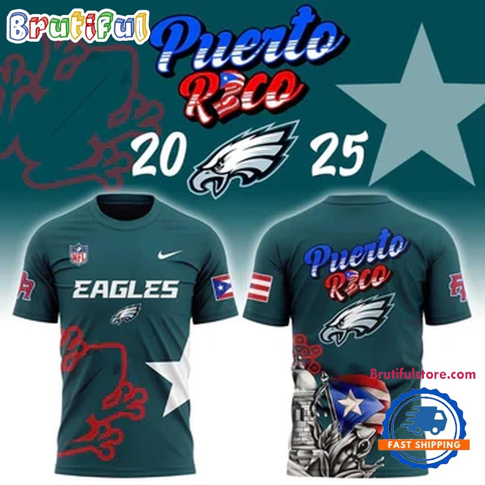 Philadelphia Eagles 2025 NFL Puerto Rico Heritage Limited 3D Shirt