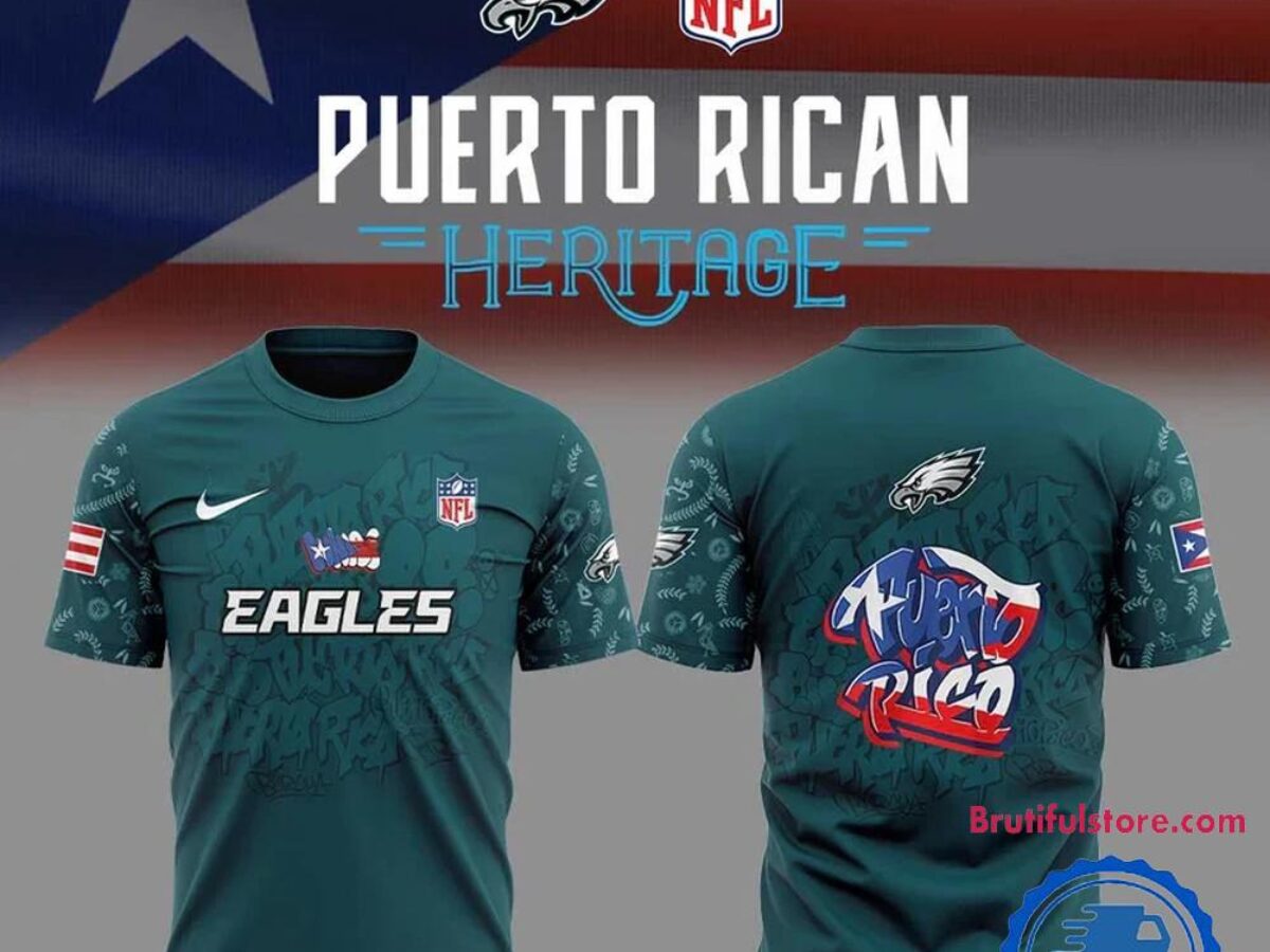 Philadelphia Eagles NFL Puerto Rican Heritage 2025 3D Shirt